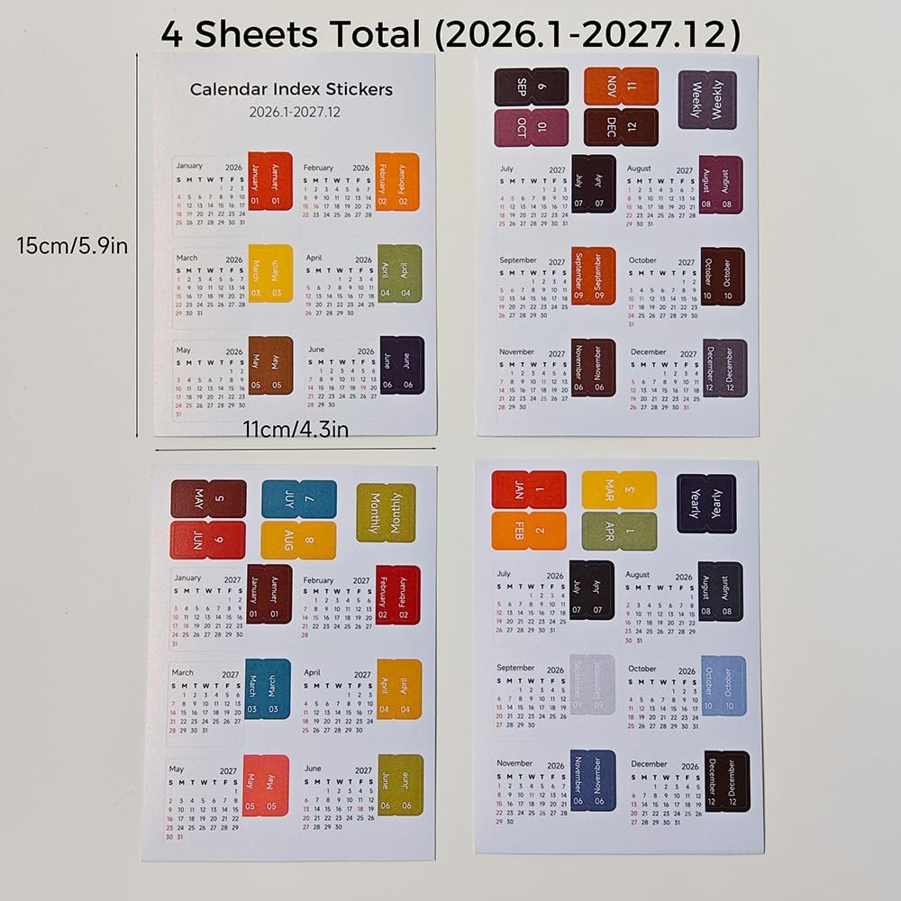 Calendar Stickers Planner Monthly Stickers Self Adhesive Index Tabs for Daily Planners & Journals, Work, School, or Home Management (Hope) image 3
