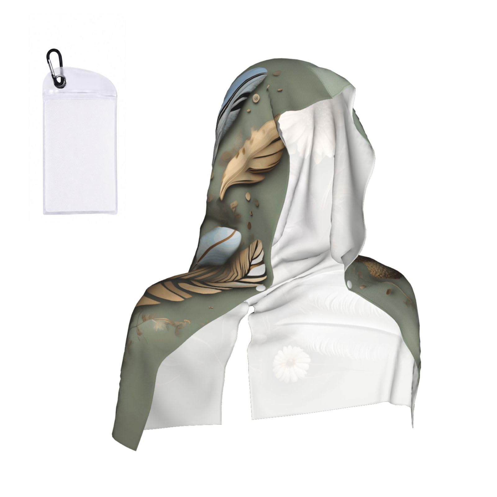 CNTDBU Feather flower Cooling Towel Hooded-Instant Chill Neck Cover for Sports, UV Cooling Rag for Running Gym