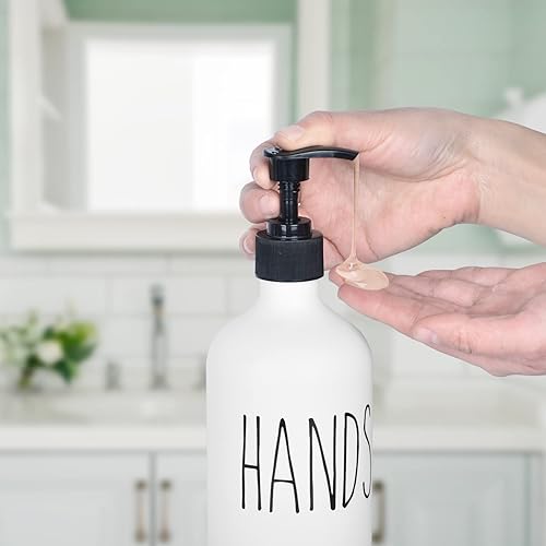 Miniatura 3 de Dispensador de jabón de manos de 16.9 fl oz, dispensador de jabón de plástico grande, bomba recargable, botella desinfectante de líquidos para Manos
