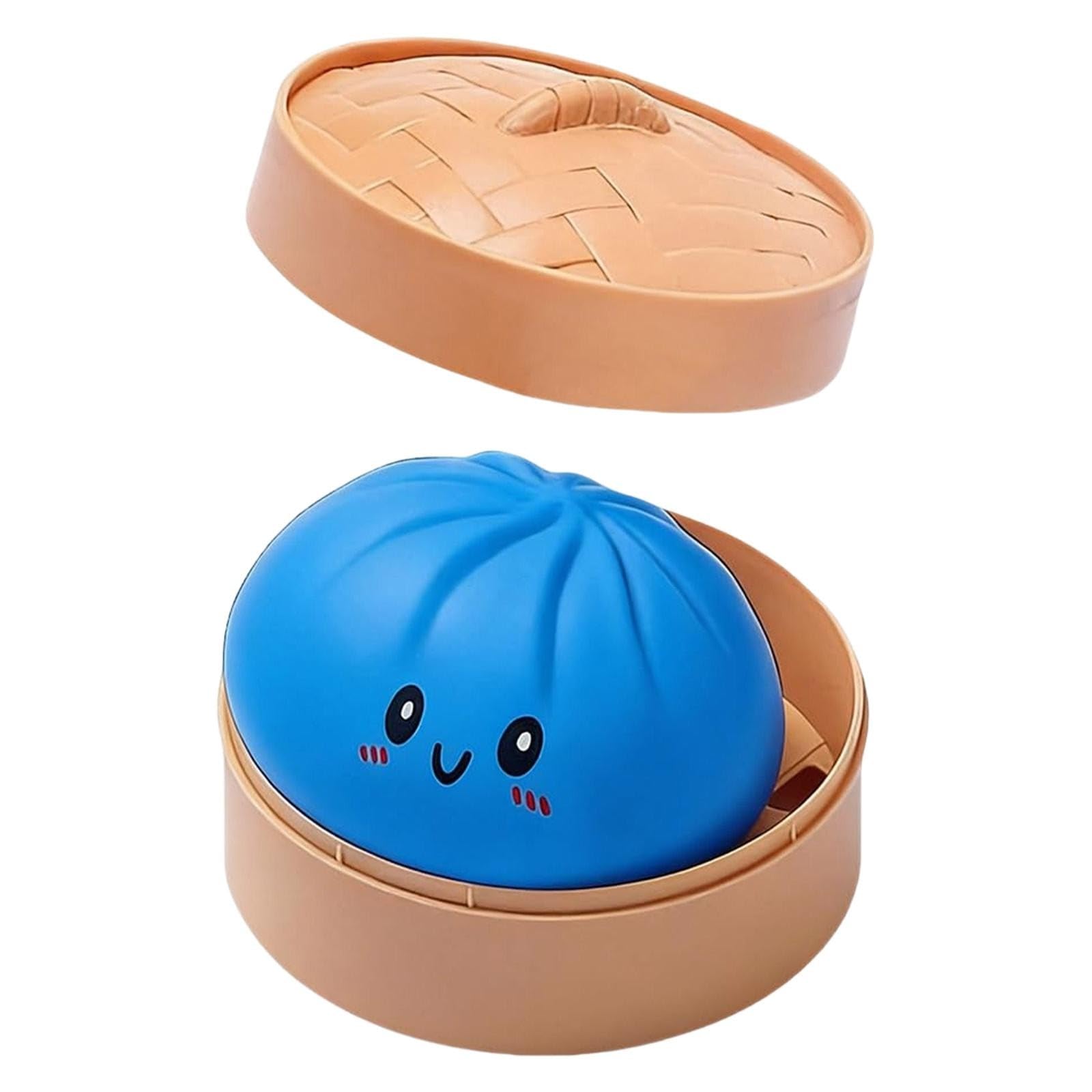 Dumpling Squishy Stress Ball with Steamer Box, Soft Squeeze Fidget Toy, Anxiety Relief Sensory Toy for Adults (C-1) — image 1