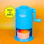 Hawaiian Shaved Ice Mini Snow Cone Machine - Portable Countertop Ice Shaver with No Slip Base - No Electricity Needed - Ice Cup Included - Lightweight - Stainless Steel Blade