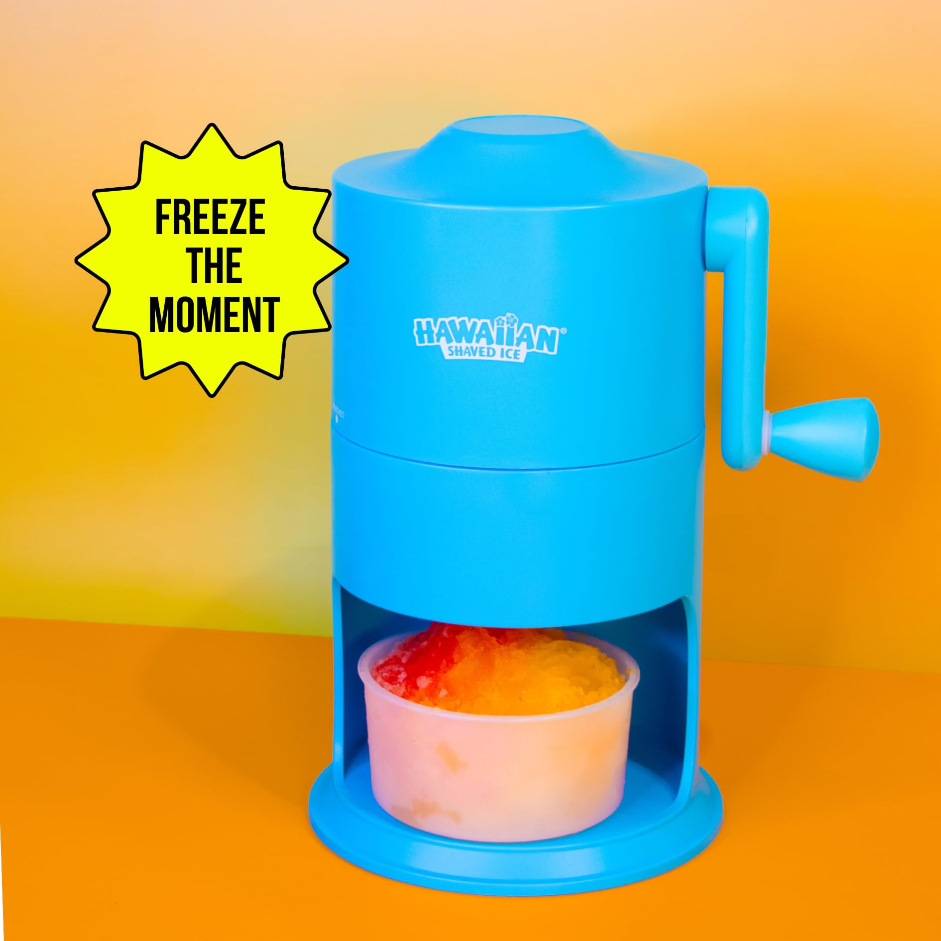 Hawaiian Shaved Ice Mini máquina de cono de nieve, afeitadora de hielo portátil para encimera con base antideslizante, no necesita electricidad, taza de hielo incluida, ligera, hoja de acero