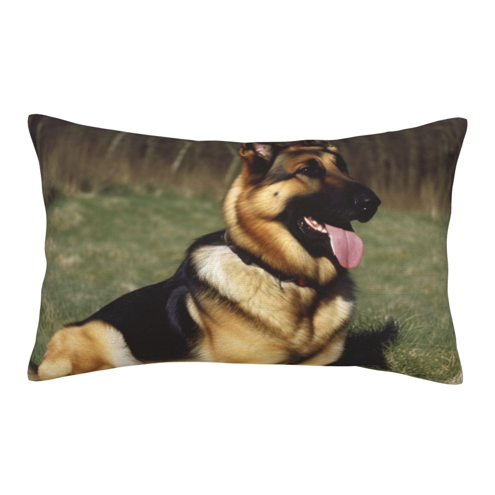 Velvet Pillowcases 16"x24" Ultra Soft Breathable Pillow Cases, Luxury Fuzzy Throw Pillow Covers with Zipper, German Shepherd Dog Pillow Shams All Seasons Decorative Cushion Cases for Couch