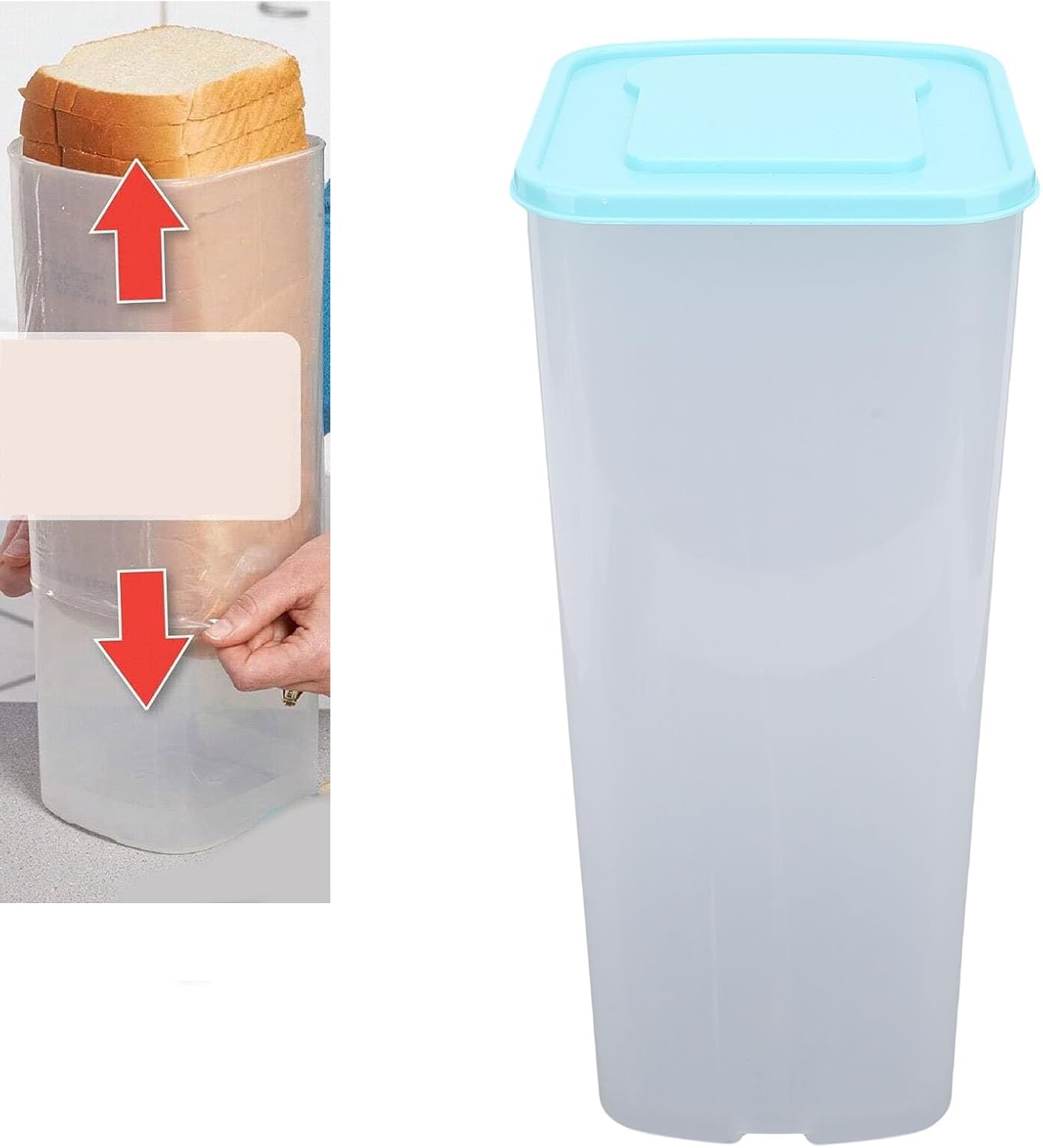 Tyenaza Bread Box, Plastic Bread Container, Bread Storage for Kitchen Counter, Bread Keeper with Airtight Lid, Tall Bread Saver, Sandwich Bread Holder (Green)