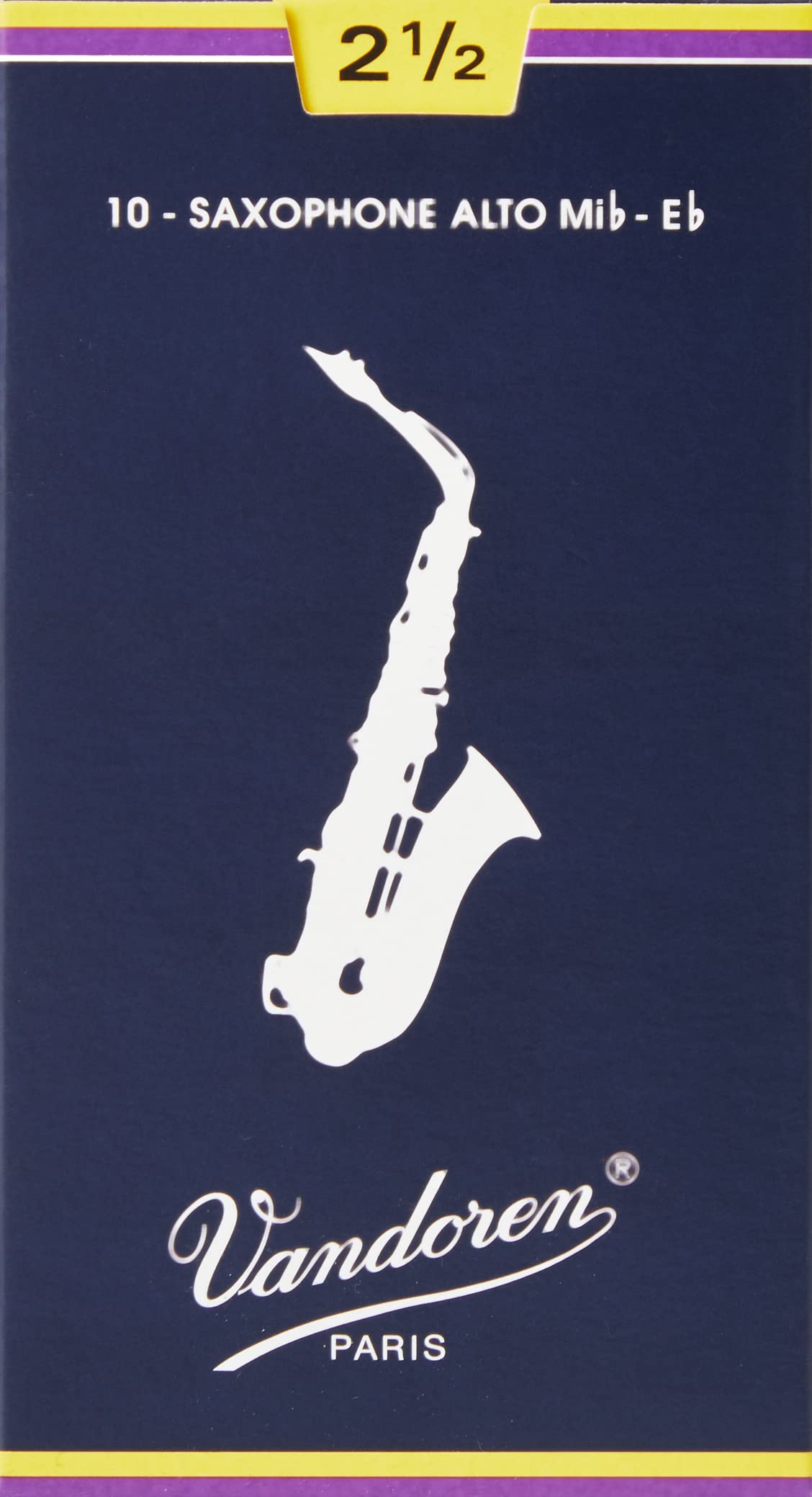 Vandoren Alt Sax 2.5 & Traditionnelles Boite De 10 Anches Clarinette Sib N.2,5