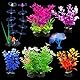 EQLEF Aquarium Pflanzen Künstlich, leuchtende Korallen- und Wasserpflanzen Aquarium Pflanzen Dekorationen Aquarium Ornamente Packung mit 7 Stück
