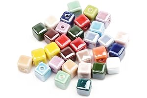 Vibrant Ceramic Beads: 50 Pcs of Cubic Inspiration for Jewelry Creation
