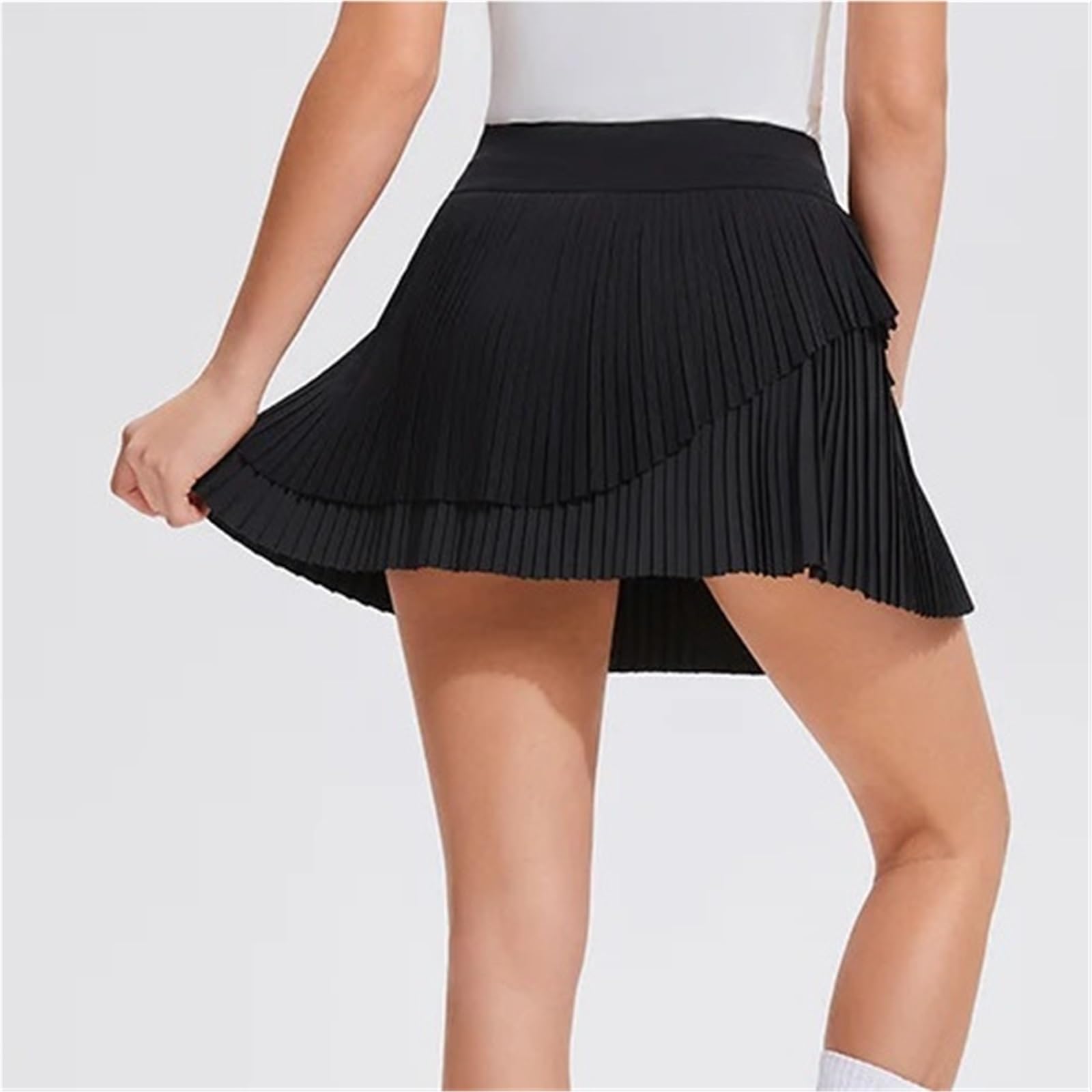 Jupe de tennis plissée pour femme, style décontracté, athlétique, jupe de golf taille haute avec poches pour l'entraînement, le sport décontracté