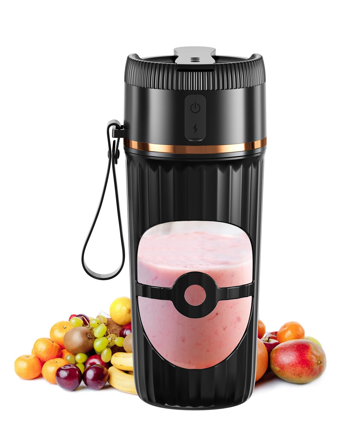Tragbarer Mixer, USB Wiederaufladbarer Smoothie Maker, 400ml Kleiner Mixer mit 10 Edelstahl Klingen, 60 Watt, Mini Mixer für Shakes Saft Smoothies Babynahrung Reisen Fitnessstudio