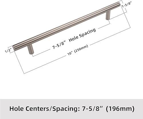 Miniatura 5 de DecoBasics Tiradores de gabinete y cajón para cocina, baño, ducha, puerta, aparador (paquete de 10)  Herrajes europeos europeos de acero inoxidable