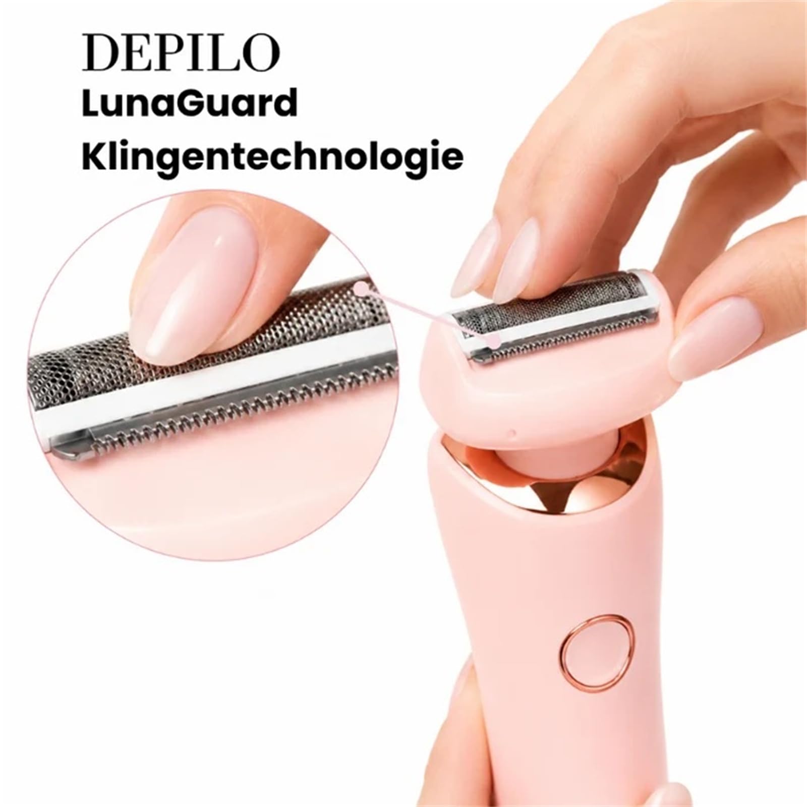 Depilo Damenrasierer Sanfte Rasur Nass Trocken Anwendung | Sanfte Körperpflege, ergonomische Form, einfache Reinigung, angenehme Anwendung, für Beine und Achseln
