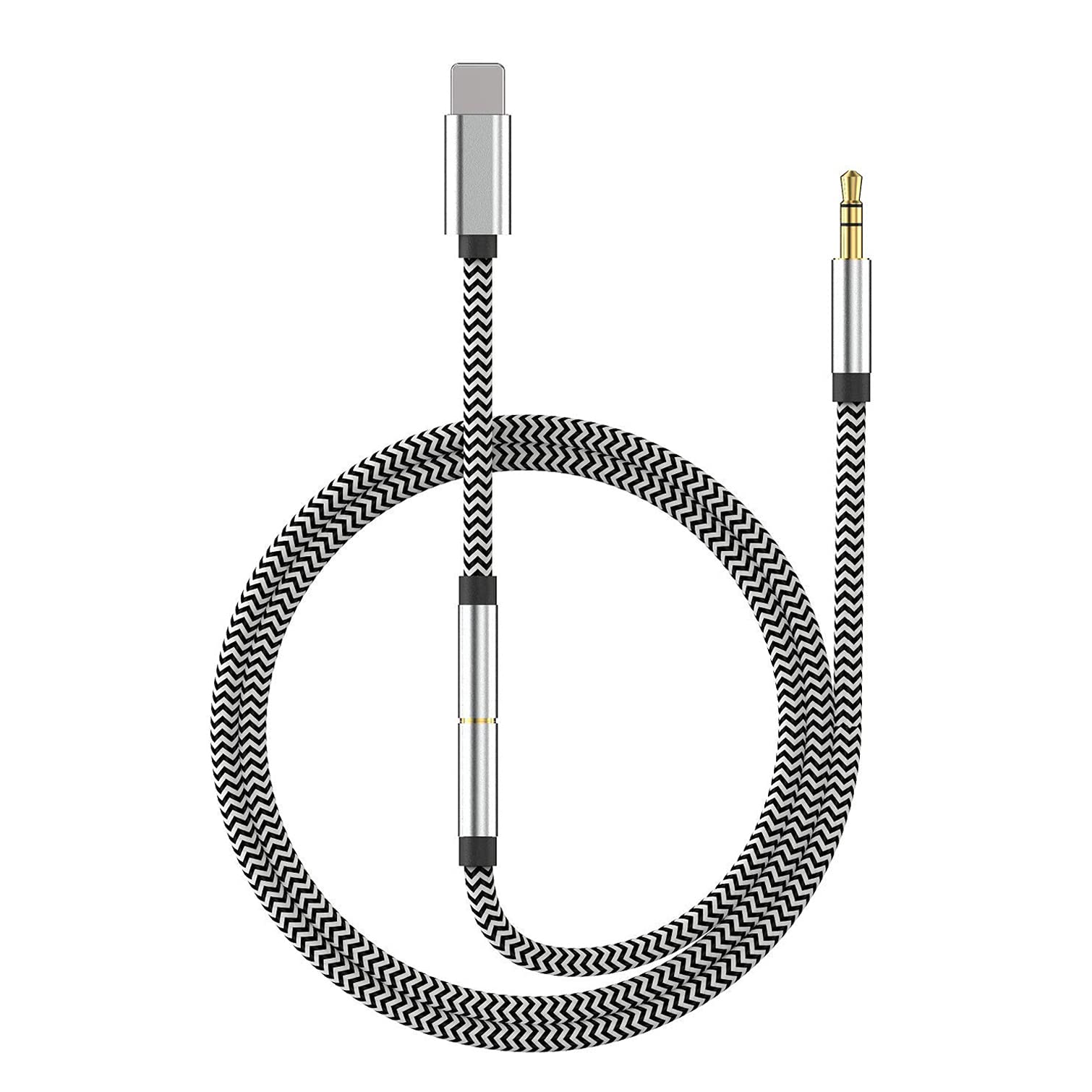 Aux Cable for iPhone in Car 3.5mm Aux Adapter Aux Lead Compatible with iPhone 11/X/8/7 for Car Stereo/Headphones/Speaker (Gray)