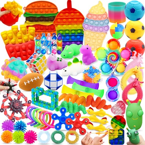 Chennyfun 59PCS Fidget Toy Set Fidget Toys Pack Relief Stress Green Bug Toy