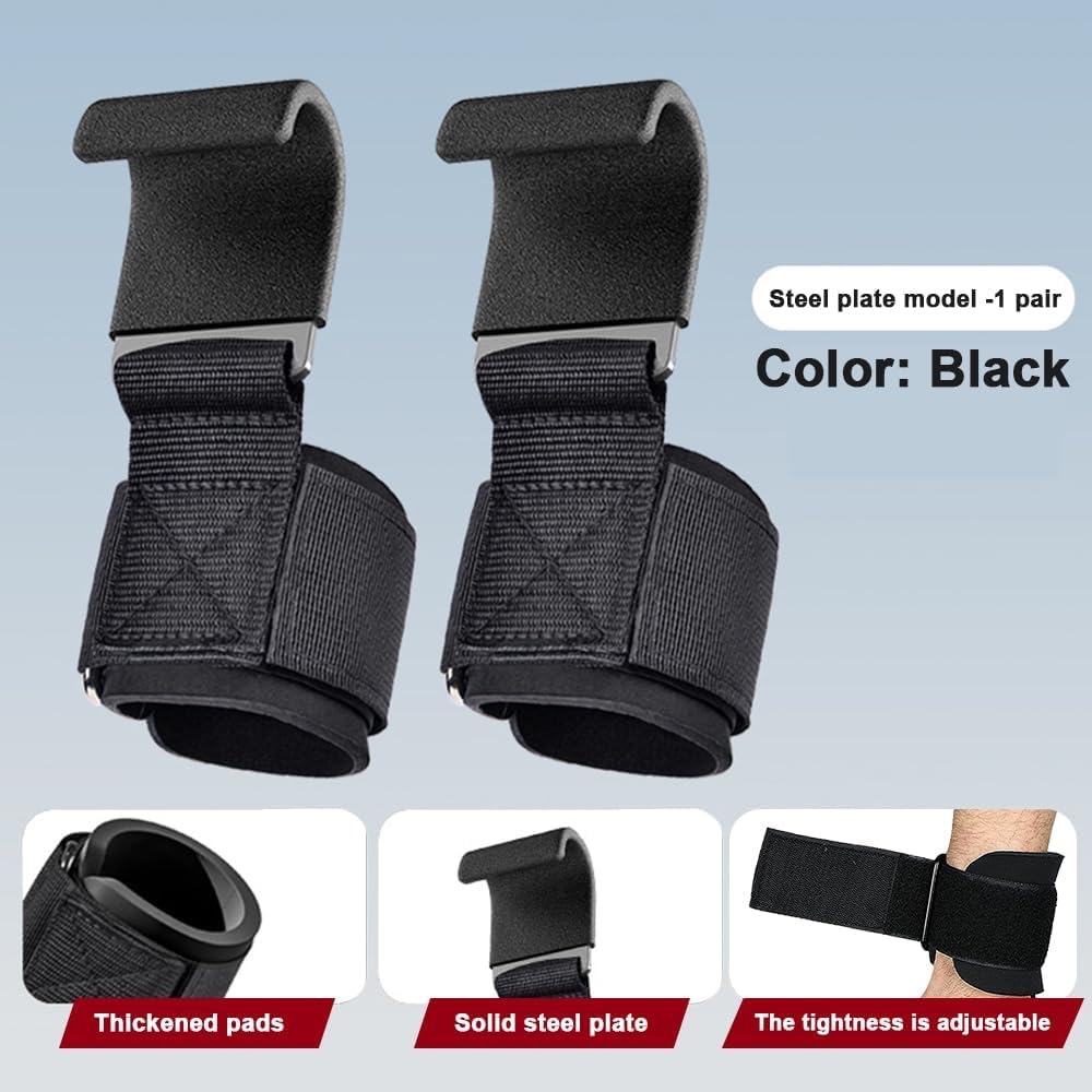 Crochets De Poignet FDEETY – Supports De Musculation, Acier Renforcé, Sangle Ajustable, Rembourrage Néoprène, Pour Haltérophilie, CrossFit Et Traction