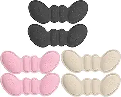 3 pares de almofadas de calcanhar para sapatos e calcanhares da, adesivos para salto, protetor de bolhas para mulheres (rosa + preto + damasco)