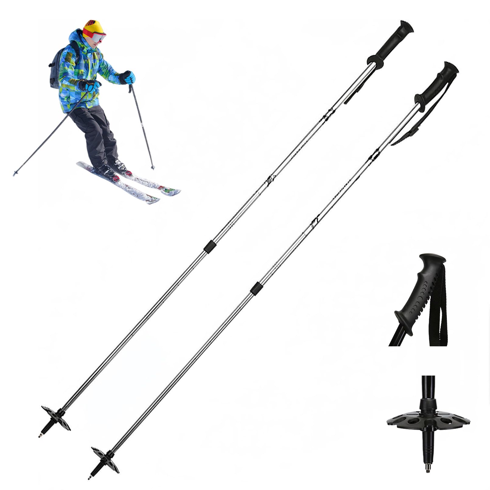 Amazon | JEJIET 【2025新登場・スキー専用】スキーストック スキー