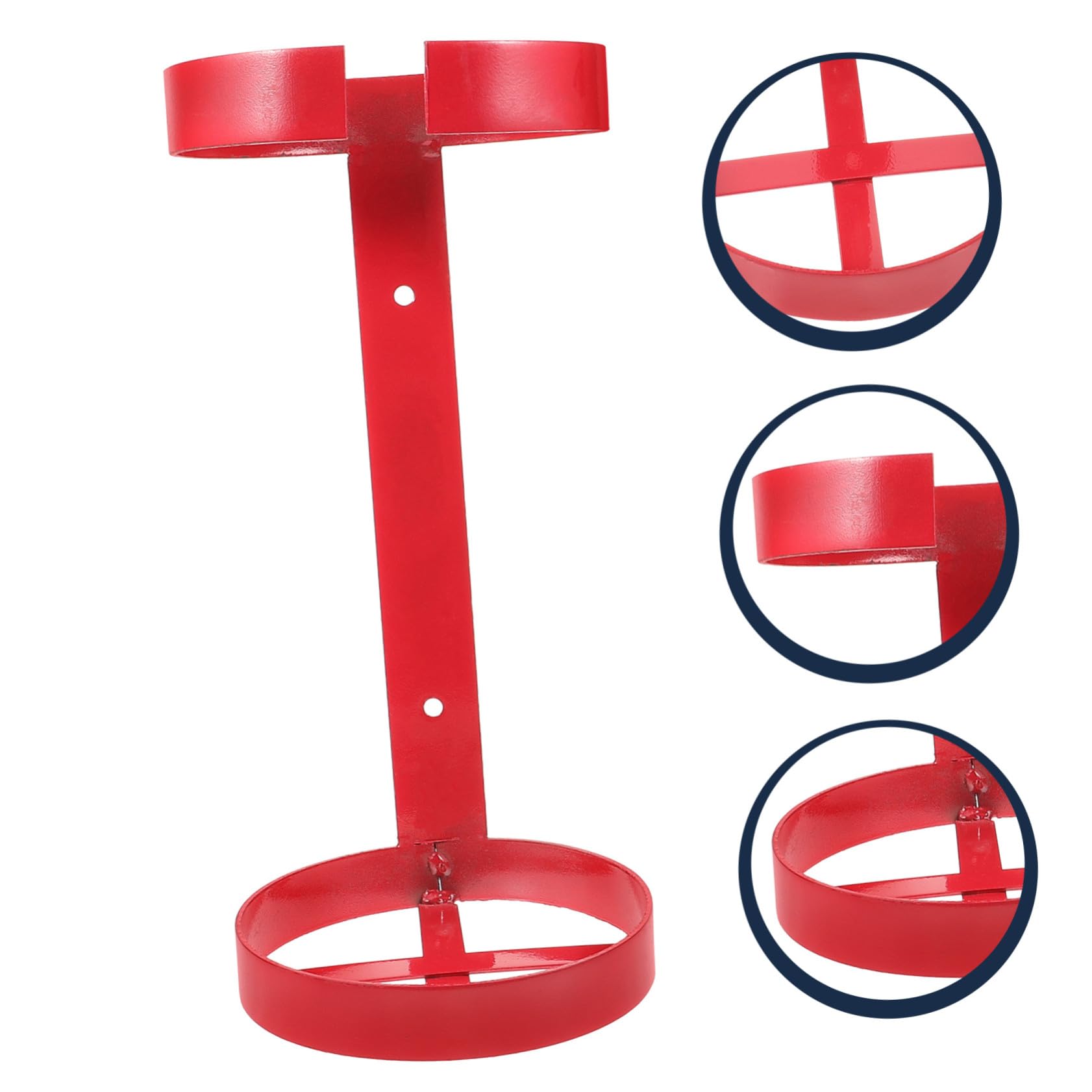 Kisangel Soporte Metálico de Montaje en Pared para Extintor de Incendios 5-6kg de Hierro Rojo, Resistente y Fácil de Instalar para Vehículos y Coches