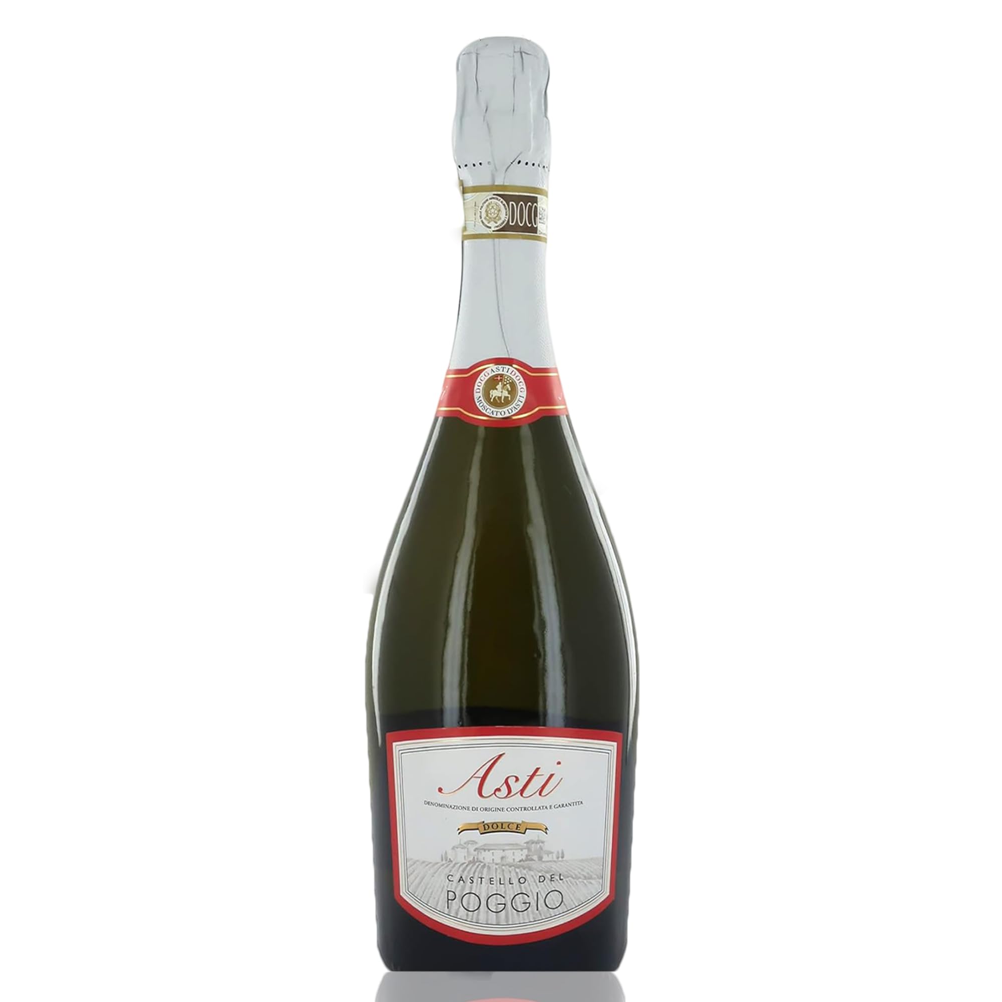 Castello Del Poggio Asti Spumante DOCG - Italian Sparkling Sweet Wine from Asti, Italy - Made from 100% Moscato Bianco Grapes - 75cl / 750ml, 7.0% ABV