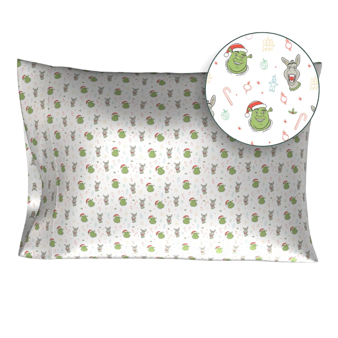 Collectibles Shrek Santa Holiday Christmas Beauty Silky Satin Standard Pillowcase Cover 20x30 for Hair and Skin, (Officially Licensed Product) by Franco