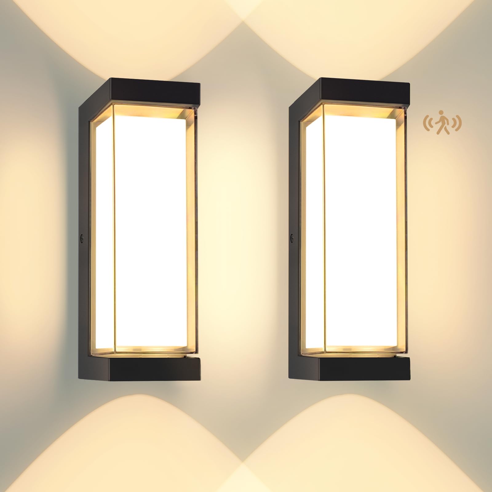 Applique Murale Extérieure LED 24W Avec Détecteur De Mouvement – IP65, 3000LM, 3000K – Pour Jardin, Terrasse