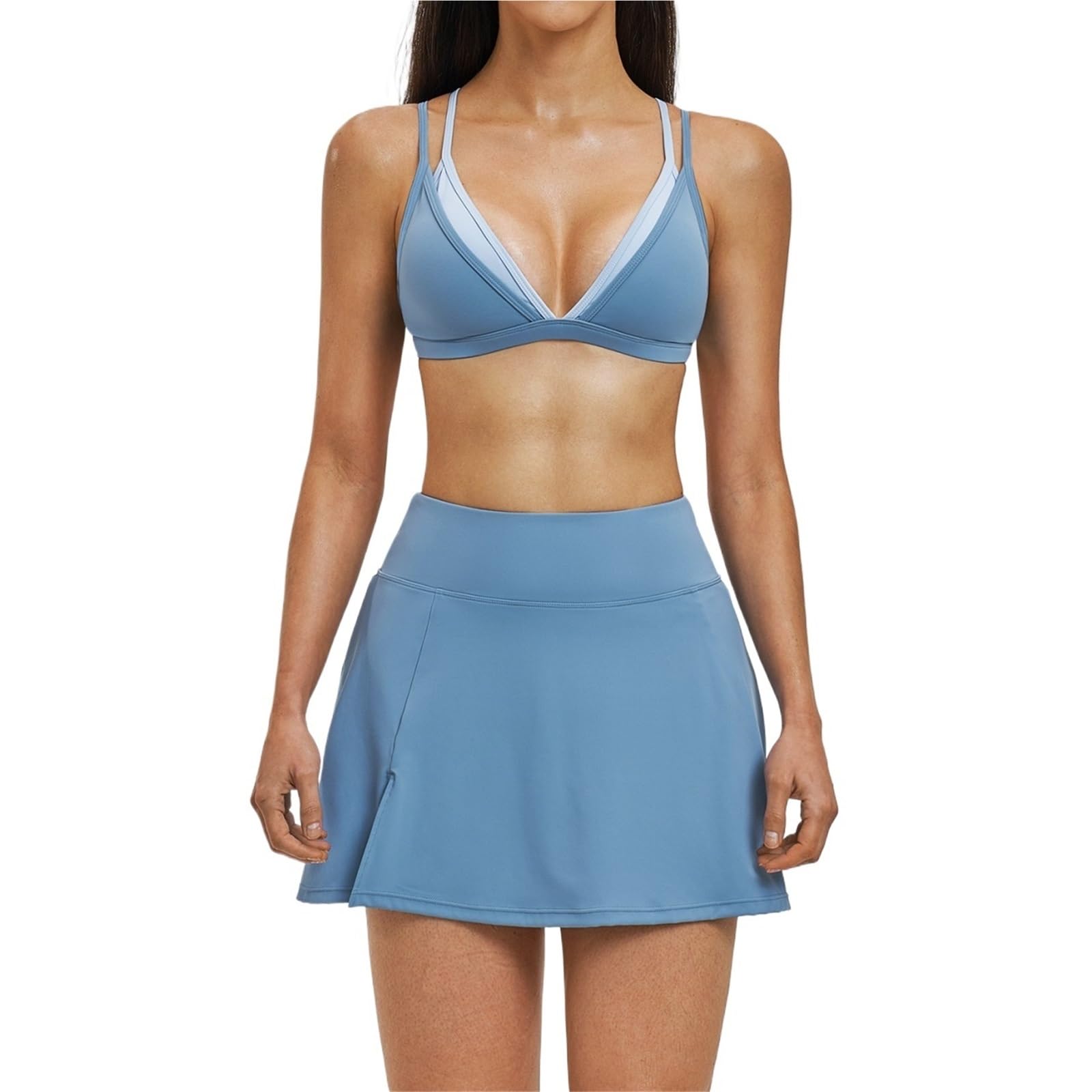 Yogakleidung Set Yoga-Sets, 2-teiliger Trainingsanzug, Fitness-Outfits, Sportbekleidung, Sport-BH, hohe Taille, Leggings, Fitnessstudio-Bekleidung für den Sport