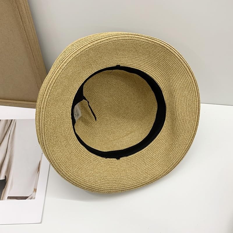Sombrero de Paja para Mujer,ala Enrollable,Plegable,para Playa,Viajes,Vacaciones de Verano,Suave,Ligero y Transpirable