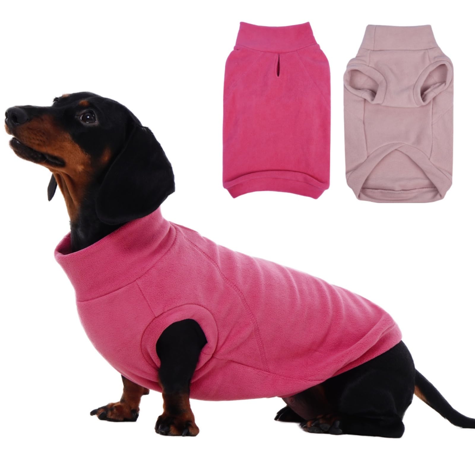 IECOii 2PCS Fleece Vest Dog Jumper,Soft Lightweight Pullover Dog Coat,Cozy Spring/Fall/Winter Dog Sweatshirt,Dog Pajamas Dog Shirts Sleeveless T Shirt Vest Breathable,2 Pack Dog Shirt Tee Shirts,L