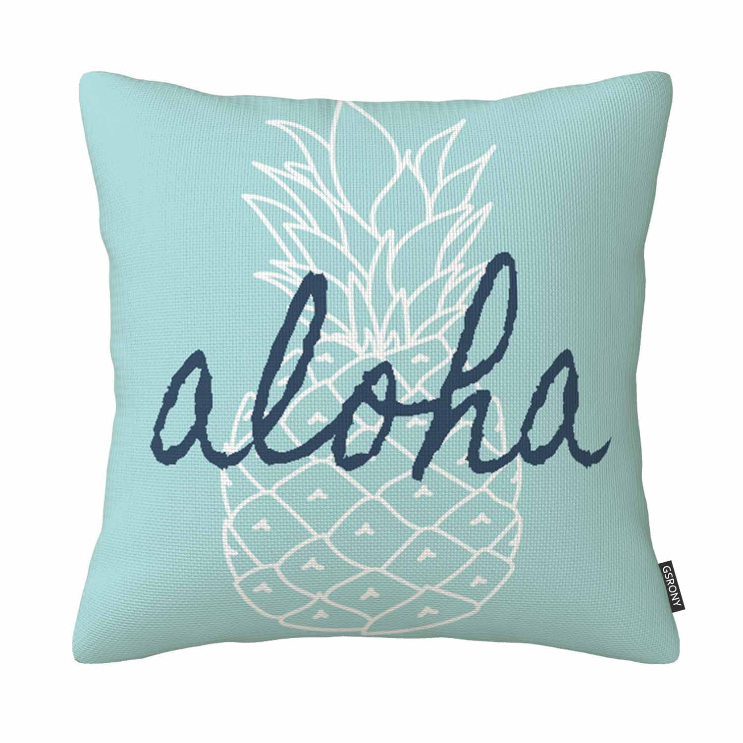Gsrony Girls Gray Pineapple Throw Pillow Covers Cute Aloha Pineapple Pattern Cushion Pillow Case Home Decor Pillowcase 18X18 Inches