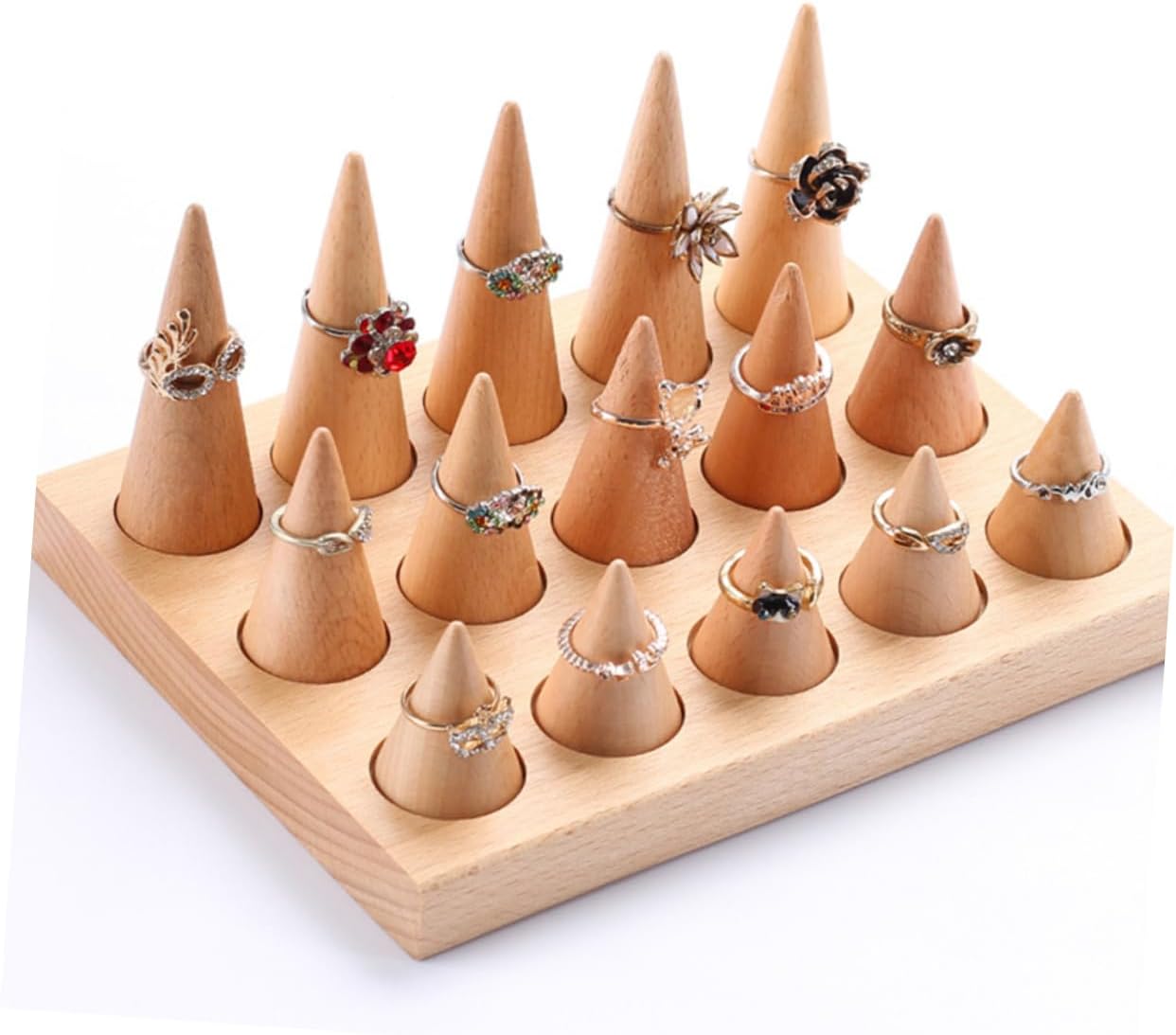 Solid Wood Ring Storage Tray Ring Display Stand Jewelry Display Storage Jewelry Rack