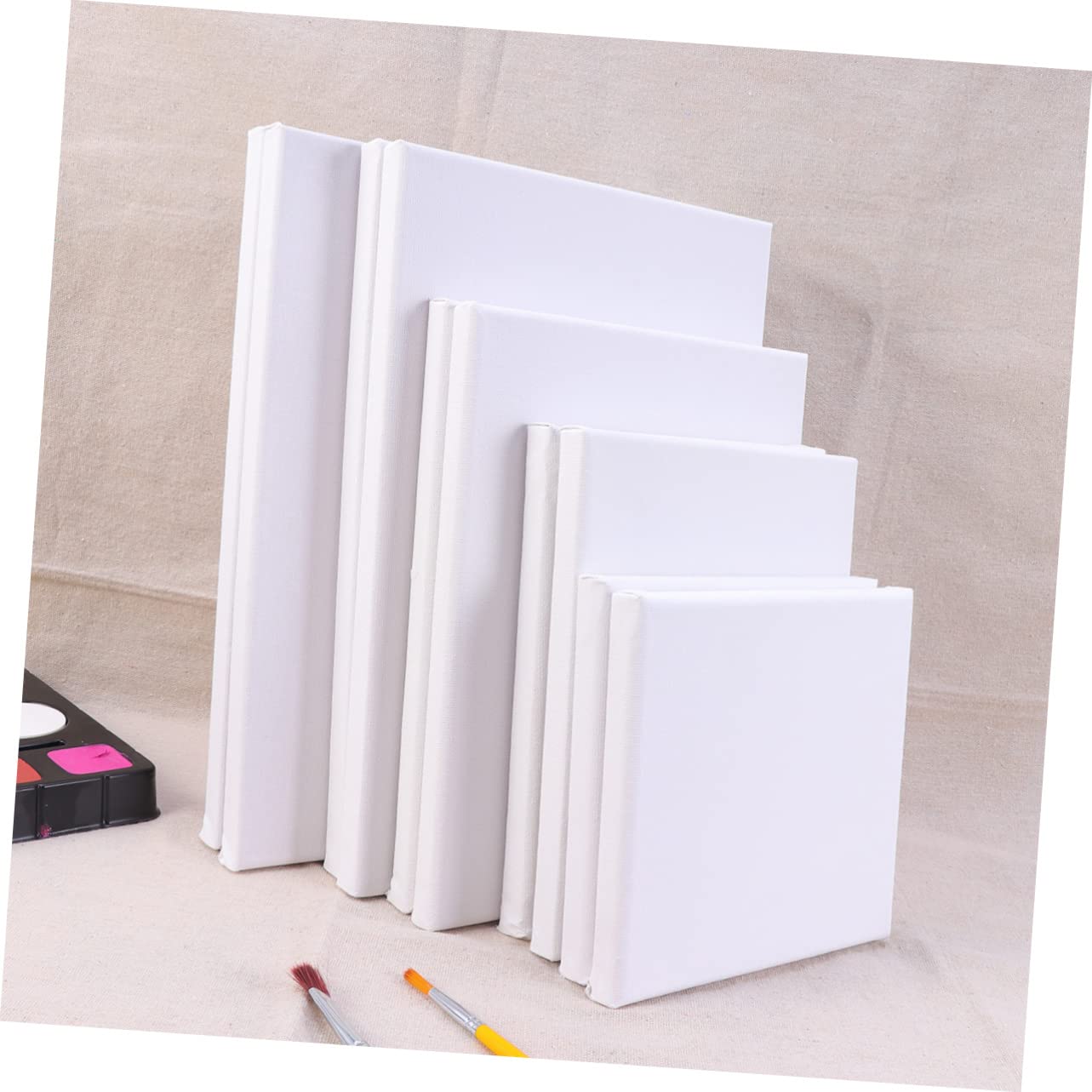 SHINEOFI 10pièces Toile à Peindre Étirée Coton Blanc De Cadres Diy Pour Peinture Et Dessin Dimensions Variées