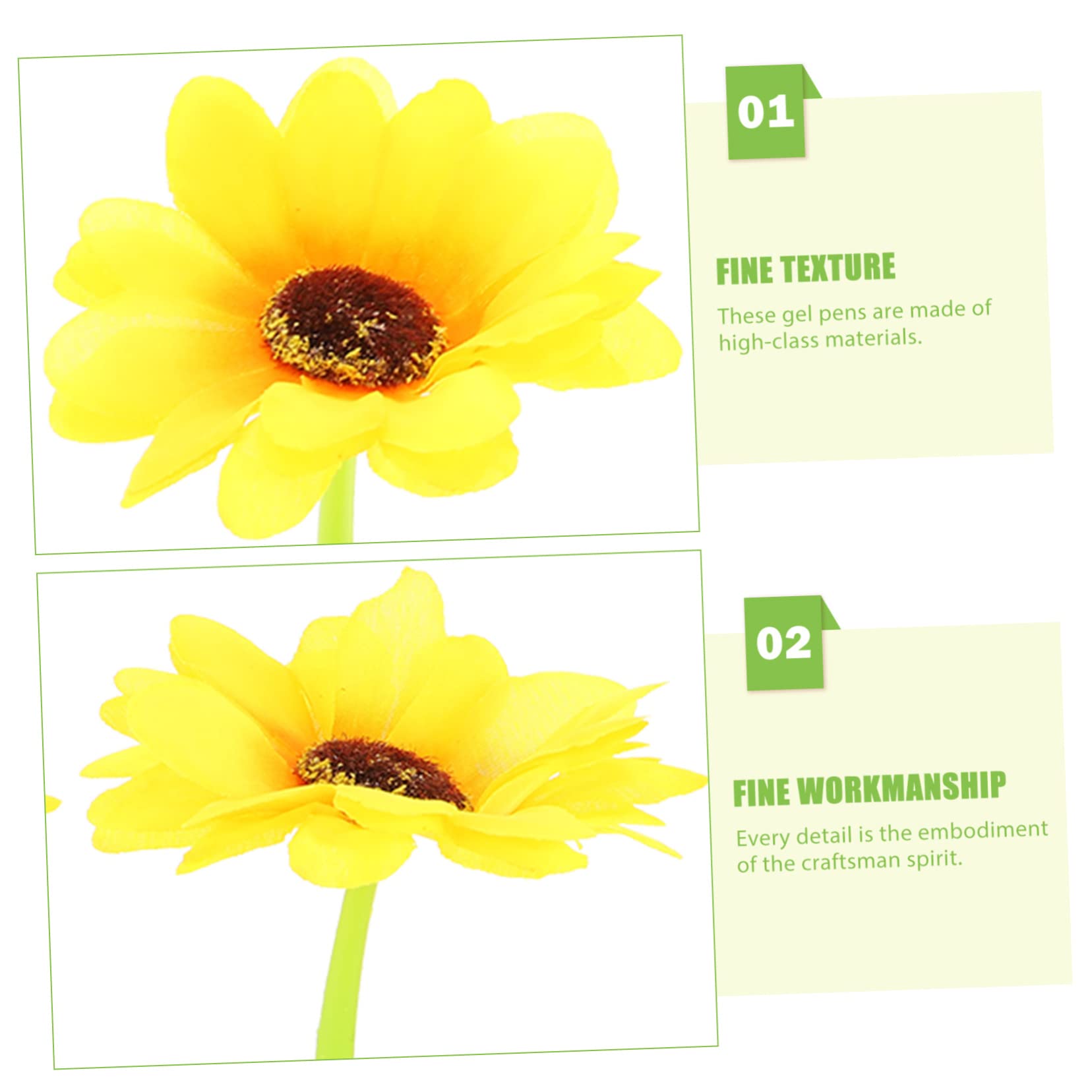 NUOBESTY Lot De 4 Stylos Mignons Pour Femmes Pointe Fine En Forme De Tournesol Outils Décriture Pour Étudiants Fournitures De Bureau Portables 4 Pièces X 4