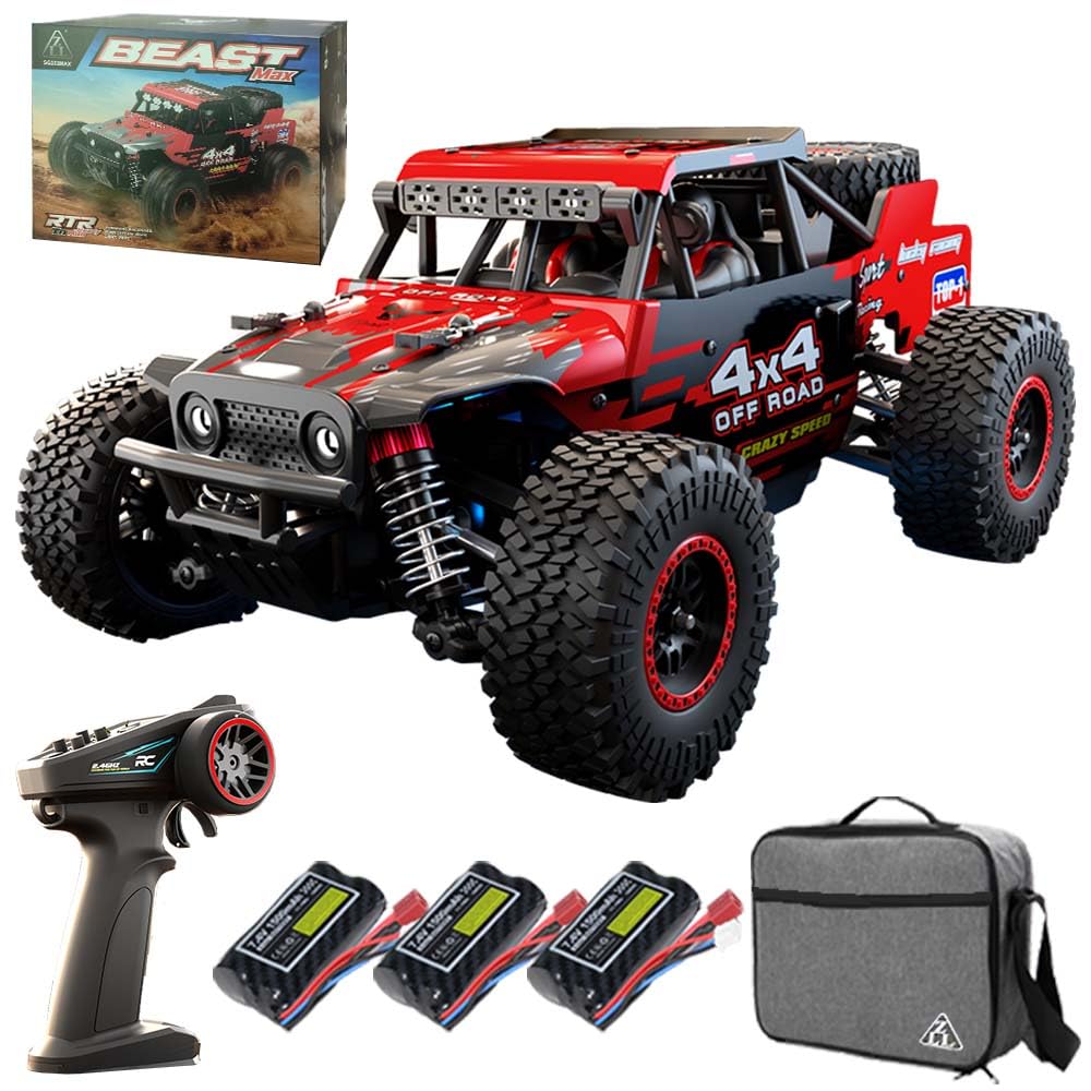 X-Verse SG202MAX - Coche teledirigido 1:20 55km/h RC sin escobillas 4WD todoterreno Truggy Truck Crawler para adultos y niños (3 baterías)
