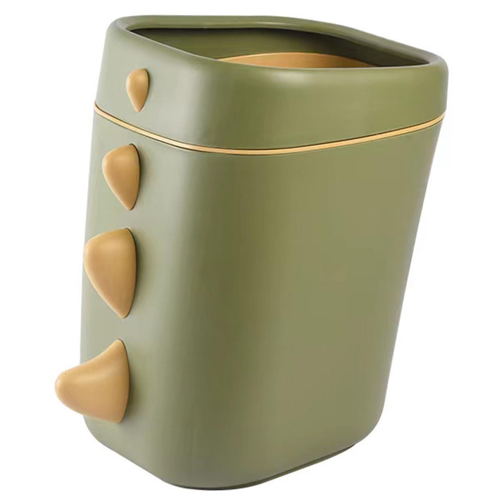Dinosaurier-Mülleimer mit Pressring, verdickter Kinder-Mülleimer, 34,3 x 20,1 cm, grüner Mülleimer, breite Öffnung, Kinderzimmer-Mülleimer für Badezimmer, Küche, Schlafzimmer, Kinderzimmer-Mülleimer,