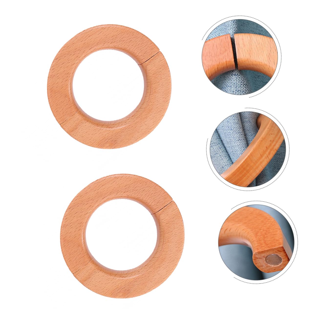 Cabilock 6 Pièces Boucle De Rideau en Bois Boucle Décorative De Rideau Embrasse De Magnétique e De pour La Maison e D'Embrasse De en Bois pour