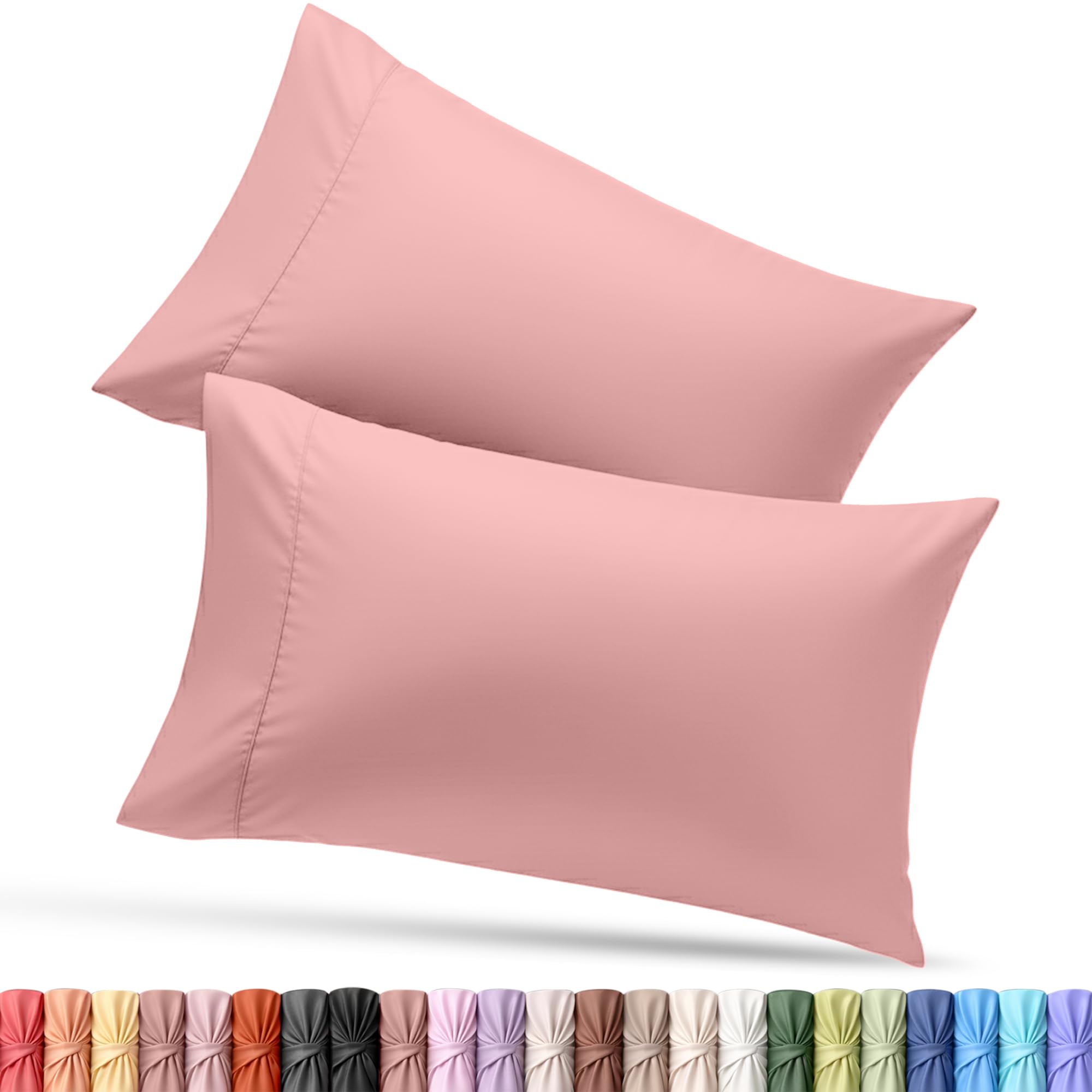 Utopia Bedding Pillow Cases King Size 2-Pack – Soft Brushed Microfiber – Envelope Closure – Perfect for Hospitals, Hotels, Guest Rooms – Oeko-TEX Certified, 20x40 Inches (Pink) — image 1