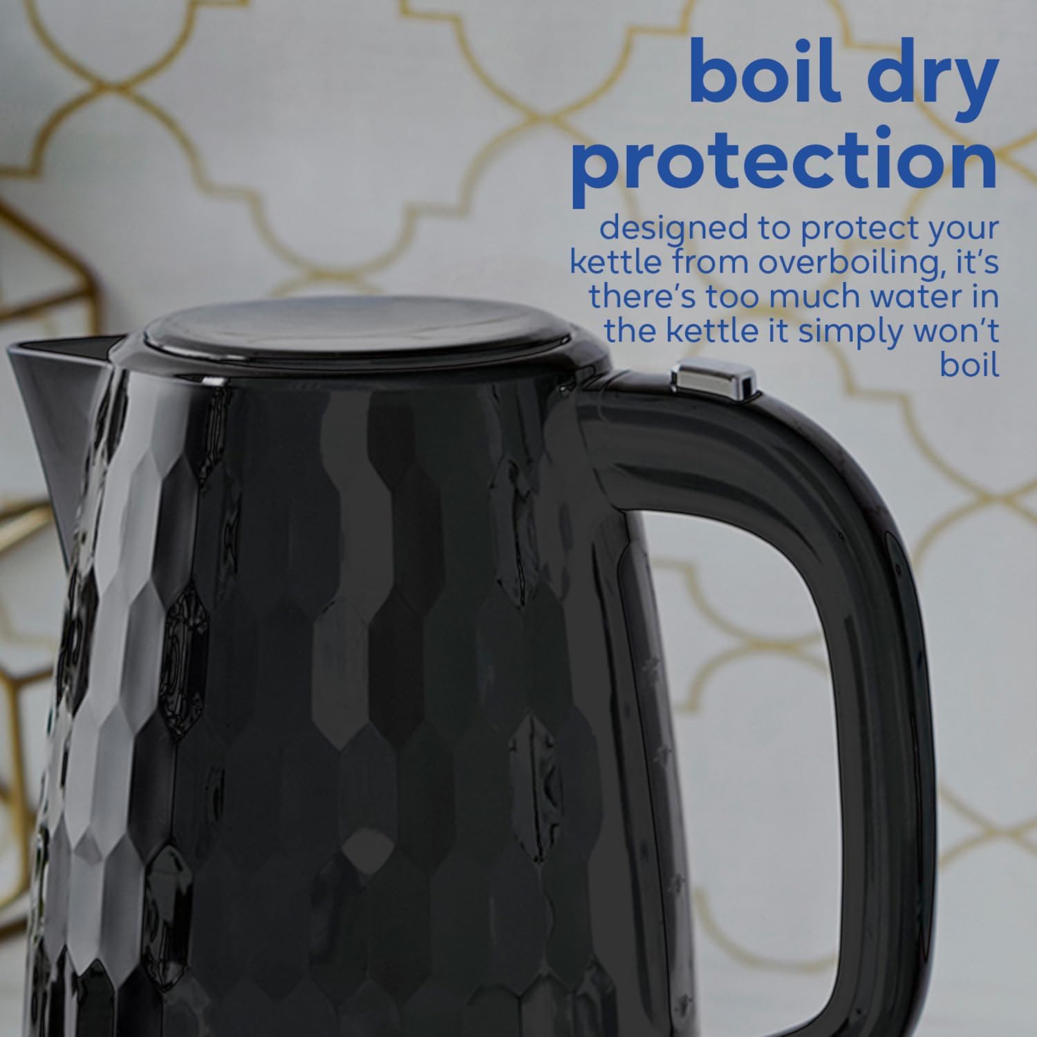 Honeycomb Electric 1.7L Cordless Kettle (Fast Boil 3KW, Black… thumbnail 7