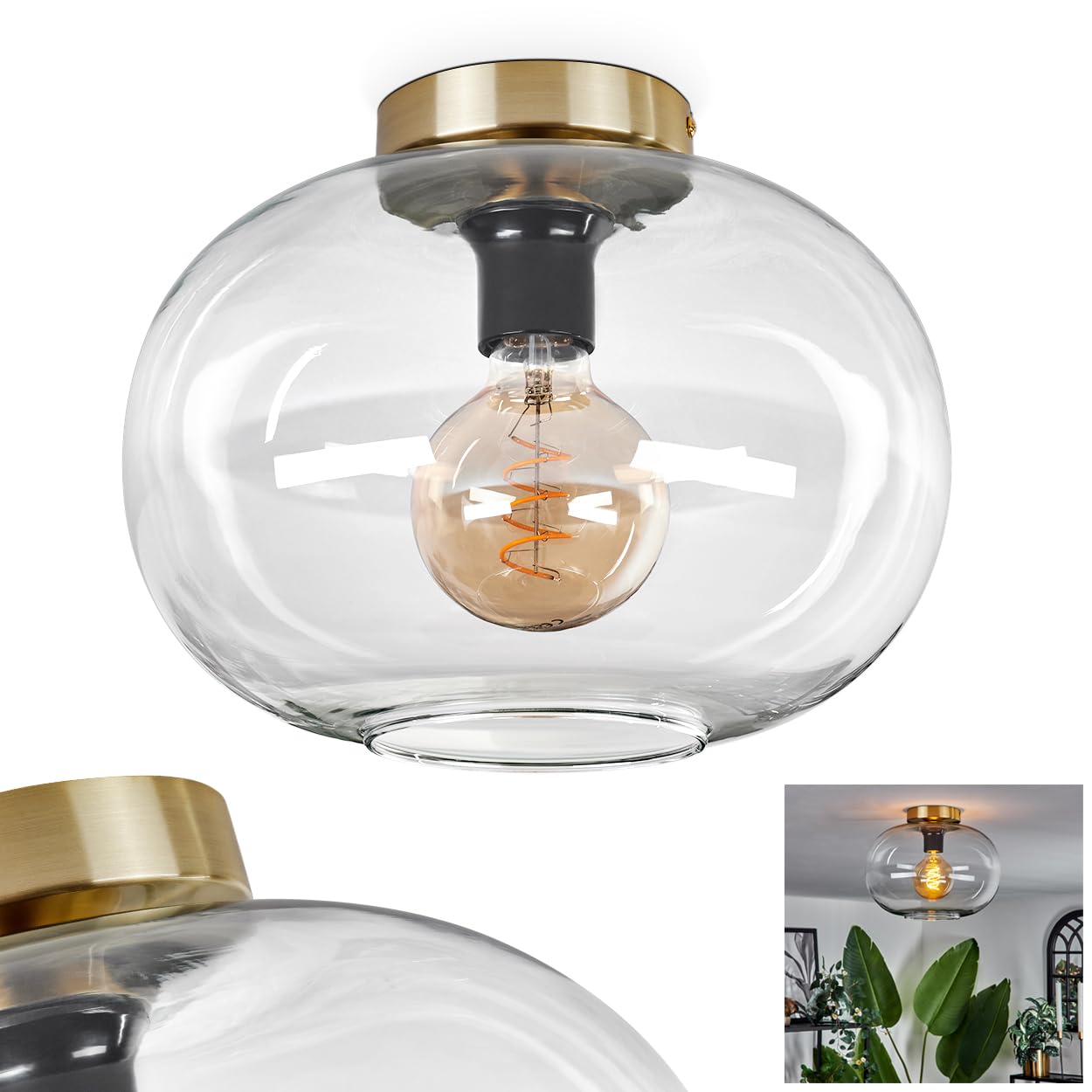 Een lampje van gebronzeerd koper met een kap van glas in lood in de