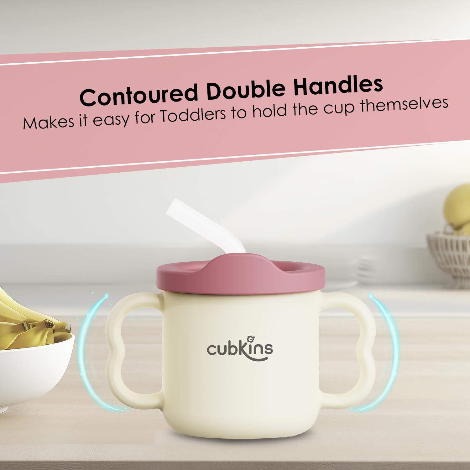 CUBKINS Silicone Sippy Cup with Soft and Durable Straw Training Cup for Babies | Transparent Measuring Level Cup with Lid for Toddler and Kids - Image 4 thumbnail