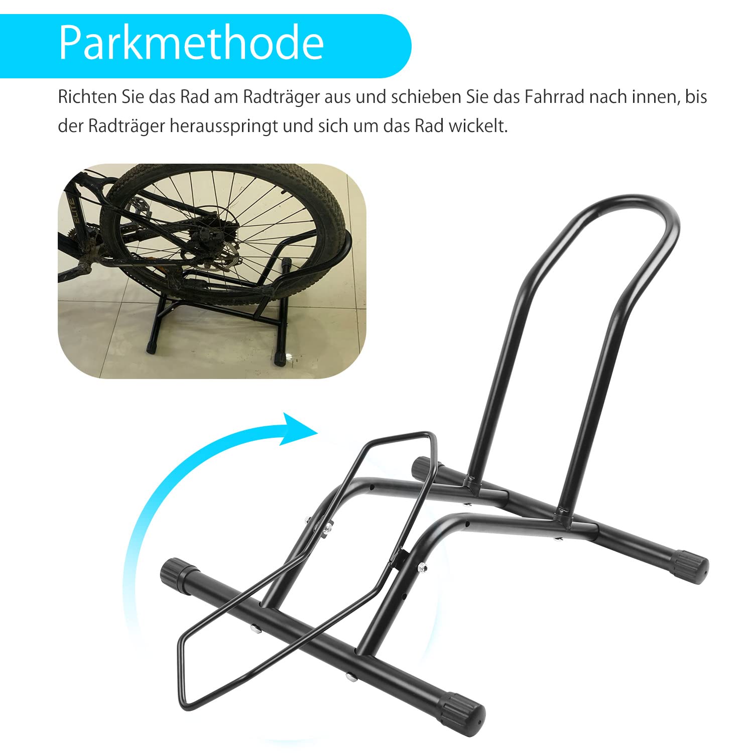 MaxAwe Lot de 2 béquilles autoportantes pour vélo - Pour tous les vélos de 16" à 29" - Noir