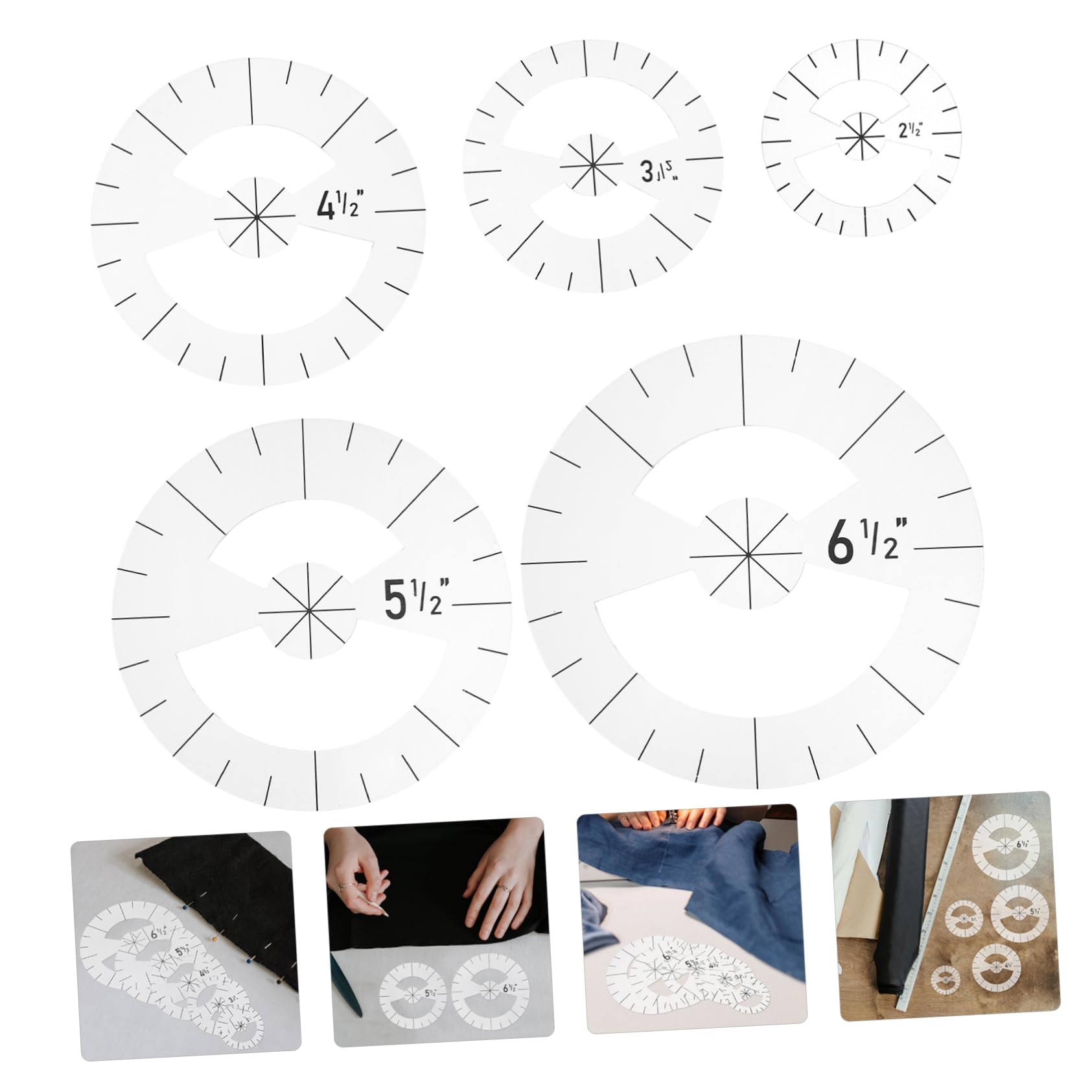 HOMSFOU 3 Set Modello Di Righello Per Patchwork Righelli Per Quilting Righello Per Patchwork Fai Da Te Righelli Per Il Taglio Di Vestiti Modello Per Quilting Per 5 pezzi*3
