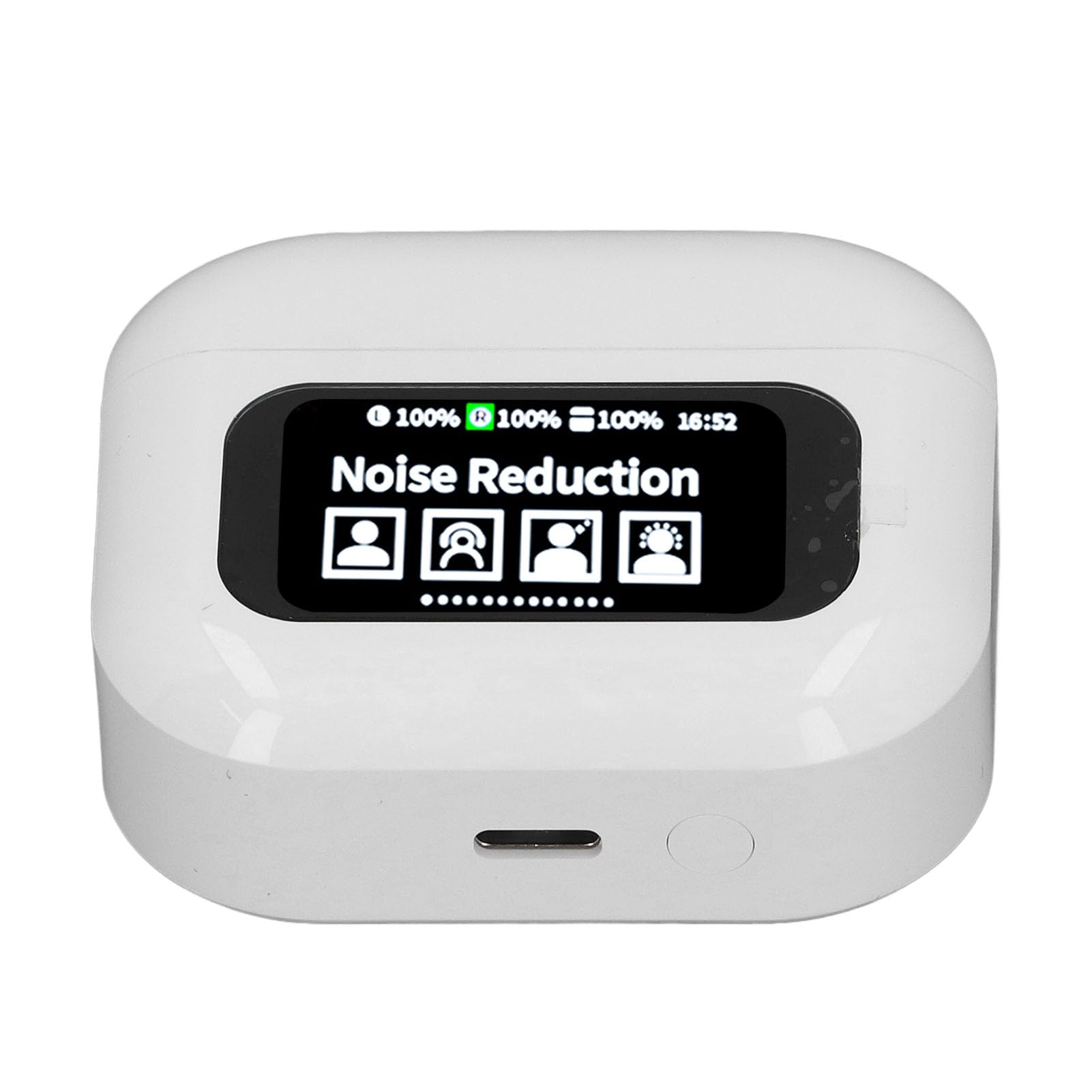 Auricolari Bluetooth wireless ergonomici Hi-Fi di qualità del suono con custodia touchscreen per sport e esercizio fisico, colore: bianco
