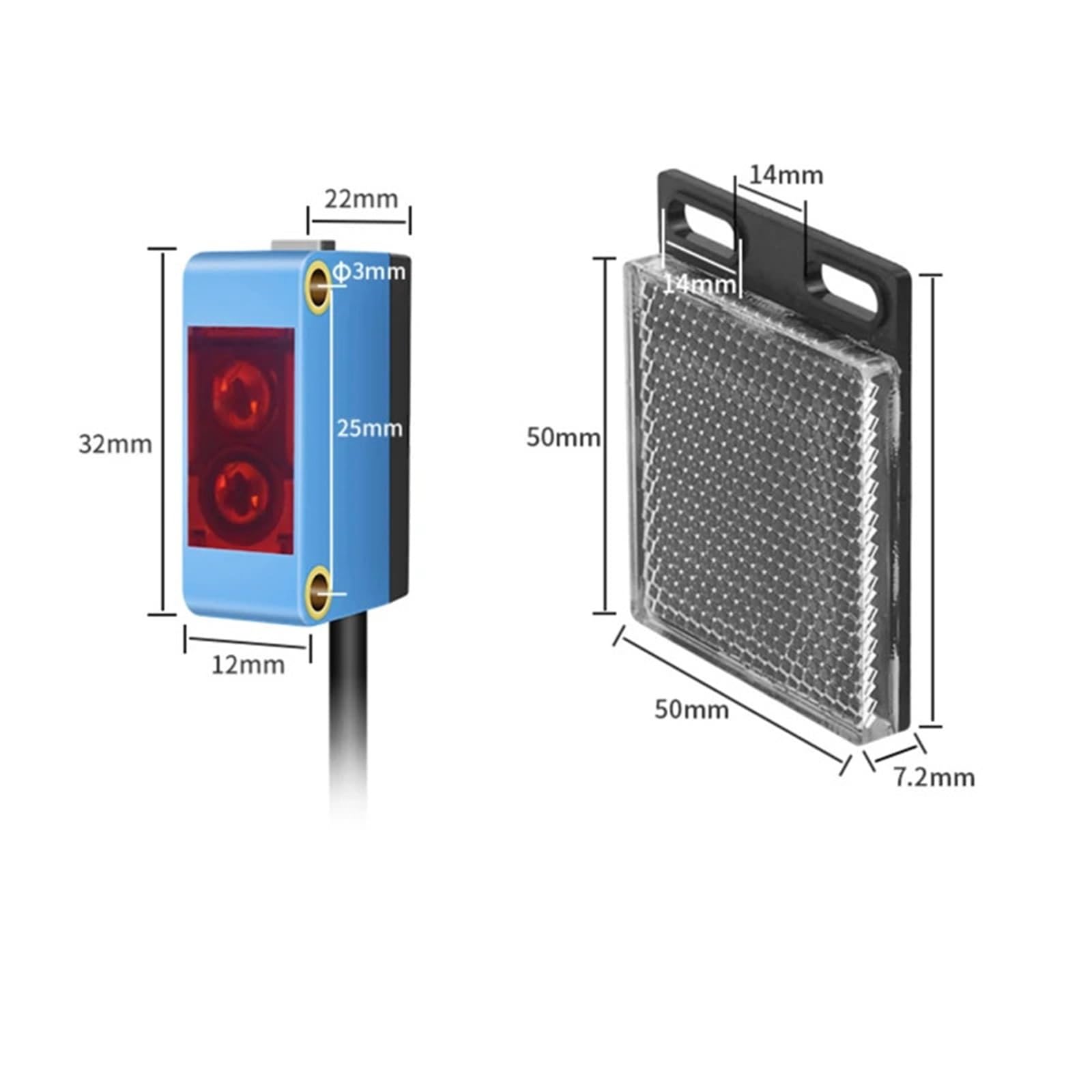 Sensor fotoeléctrico visual Objeto transparente detectado Sensor Anti interferencia de campo magnético