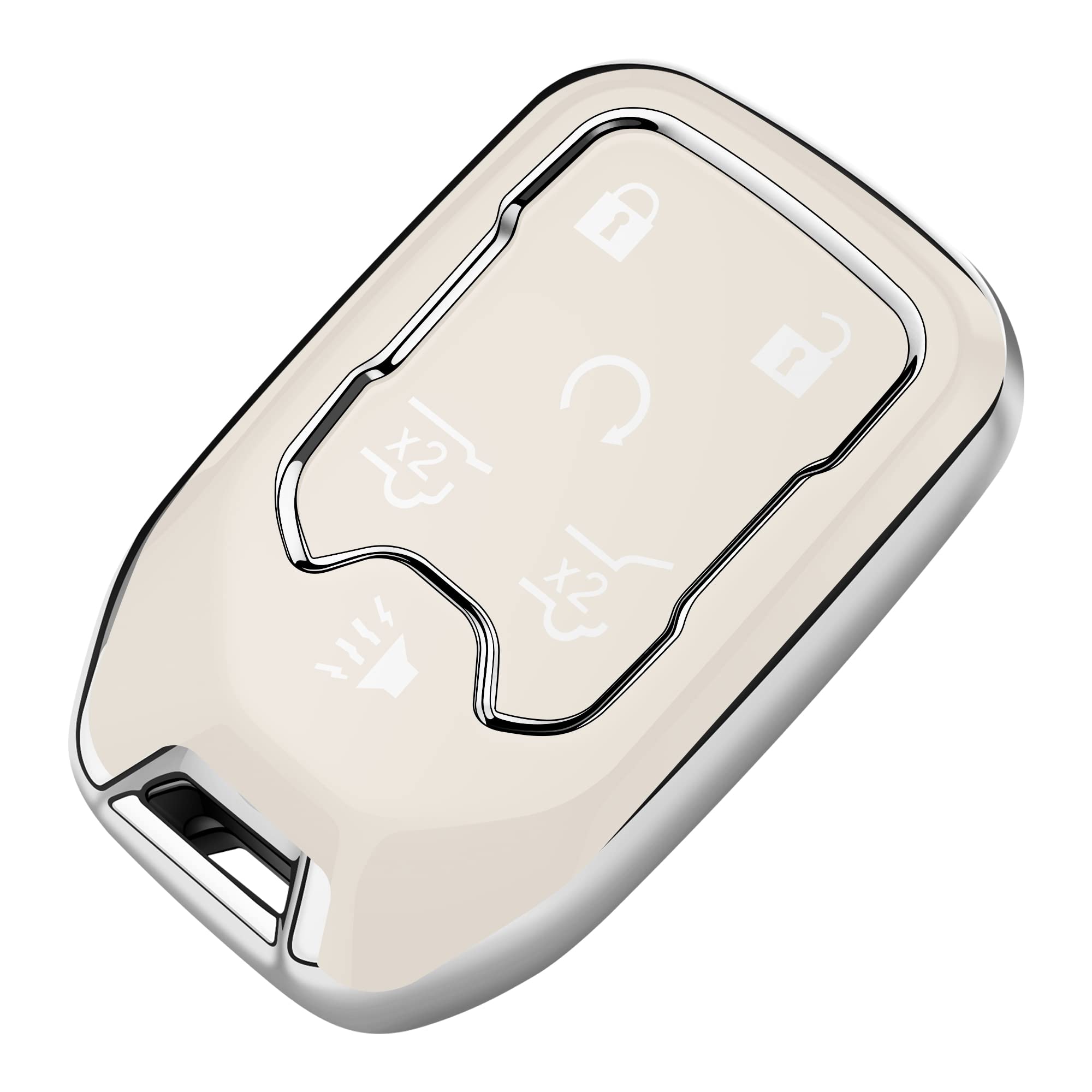 Tukellen for Chevy Key Fob Cover Soft TPU Full Protection Key Shell Key Case Compatible with 2017-2021 Chevrolet Silverado Suburban Tahoe GMC Acadia