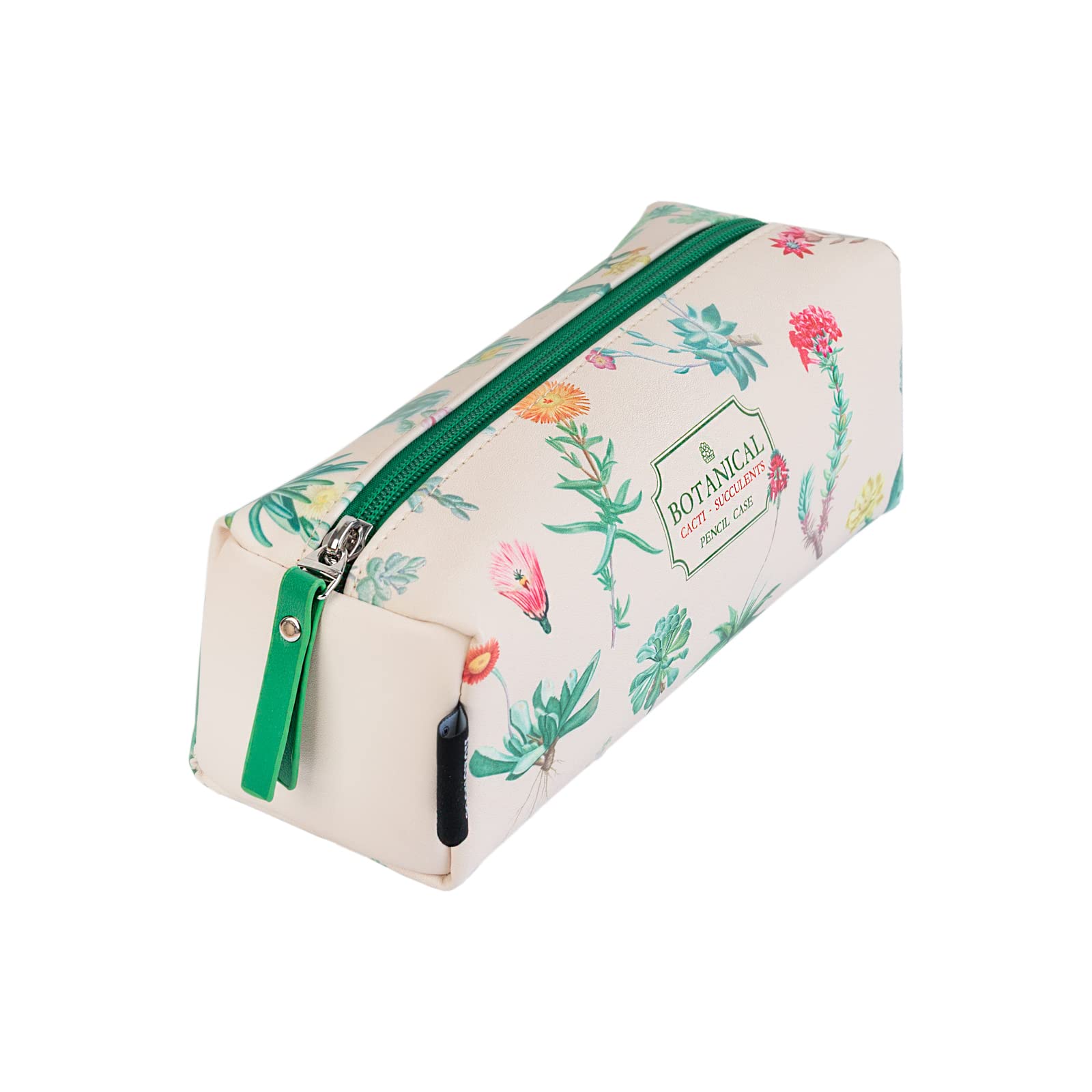 Grupo Erik Estuche Escolar Botanical Cacti - Estuche Grande Cremallera - Estuche Universidad, Estuche Rectangular Vuelta al Cole - Material Escolar y papelería Bonita