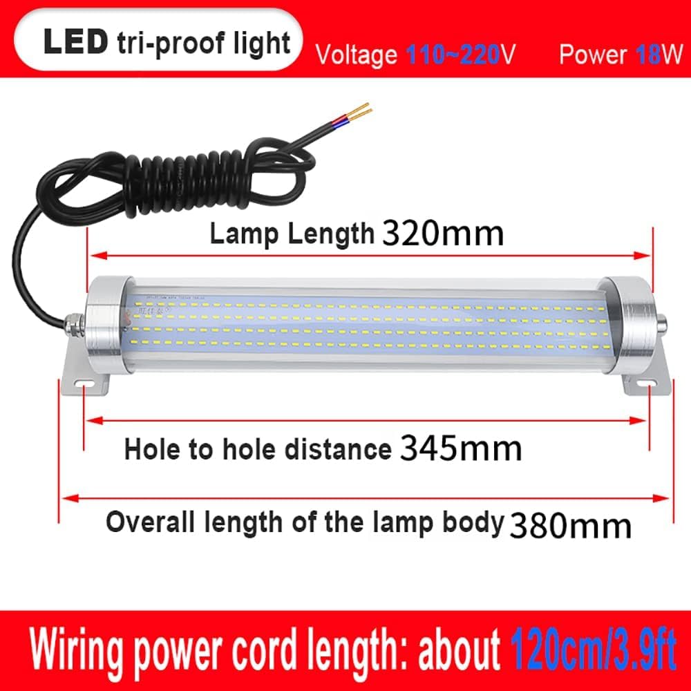 Lampada da Lavoro a LED per Macchina, Tubo 10W~28W, 24V~110~220V IP66 Luce Impermeabile per Macchine Utensili CNC, utilizzata appositamente per l'illuminazione di Garage per officine industr