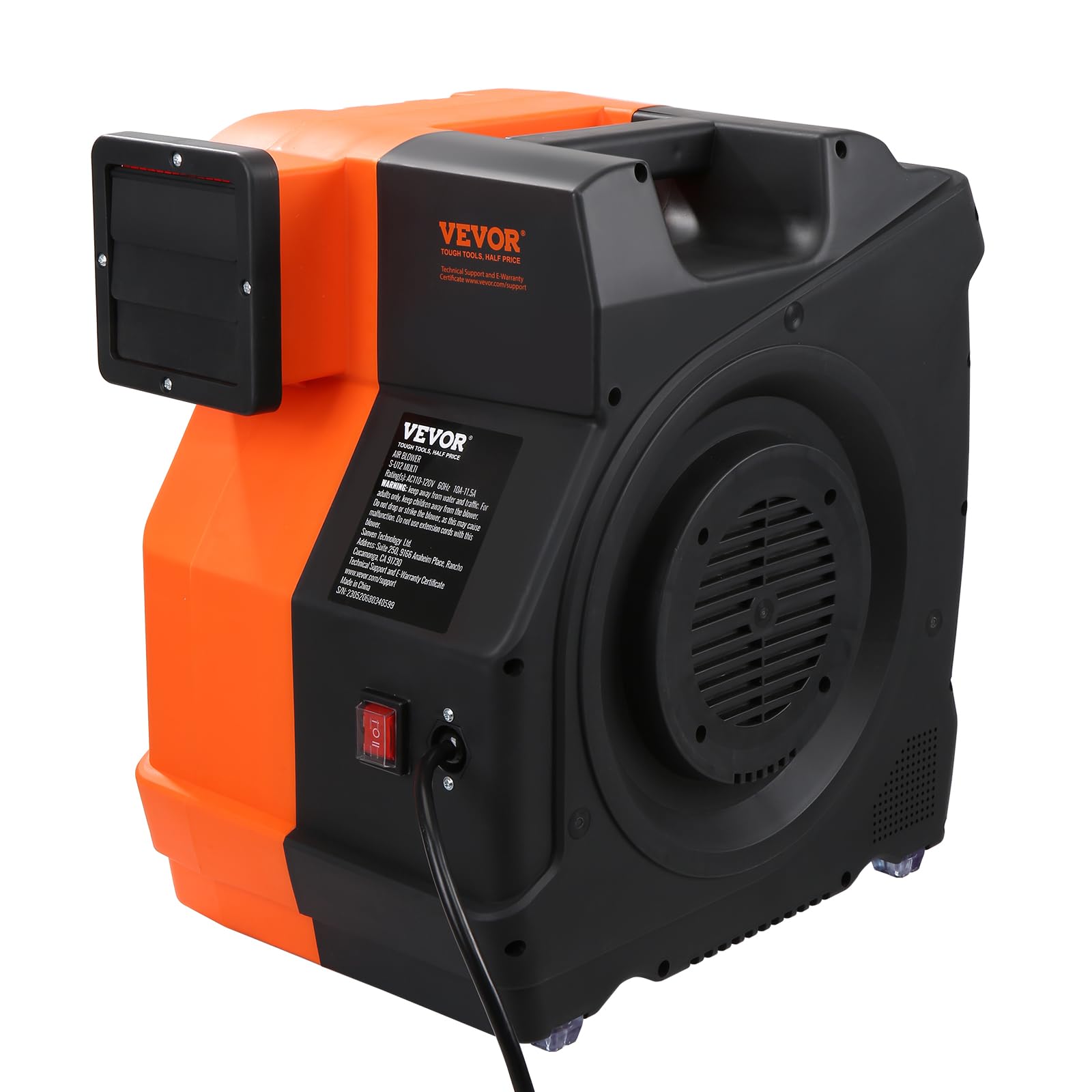 VEVOR Soplador Inflable 1100 W, 1,5 y 1,7 HP, Soplador de Aire Comercial para Inflables, Ventilador Eléctrico de Castillo Hinchable de 3100 RPM Casa de Rebote, Toboganes Acuáticos 387 x 275 x 423 mm