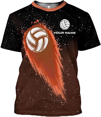 Custom Volleyball Shirts for Men, Volleyball T Shirts for Women, Personalized Name and Number Volleyball Player Clothes Gift