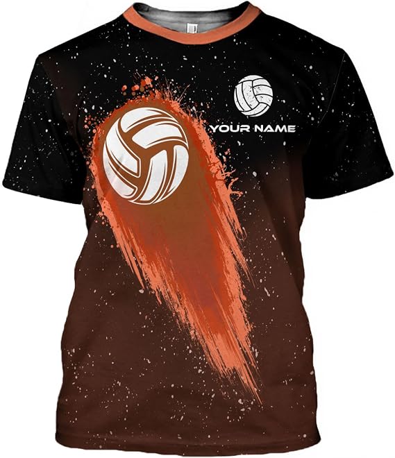 Custom Volleyball Shirts for Men, Volleyball T Shirts for Women, Personalized Name and Number Volleyball Player Clothes Gift