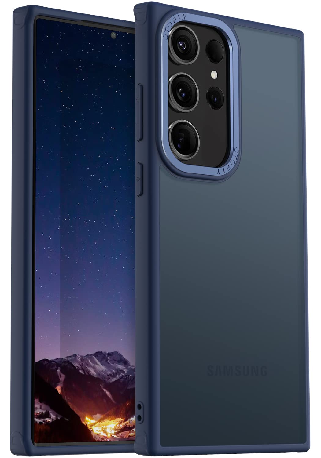 Photo 1 of OTOFLY Designed for Samsung Galaxy S23 Ultra Case, Translucent Matte Shockproof Slim Thin Phone Case for Samsung Galaxy S23 Ultra 5G 6.8 inch (Midnight Blue)