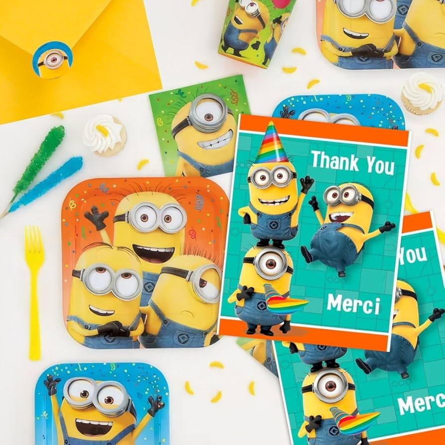 unique-despicable-me-thank-you-note-cards-5-5-x-4-8-pcs-home-kitchen-amazon-com for Free Printable Minion Thank You Cards Unique Despicable Me Thank You Note Cards - 5.5